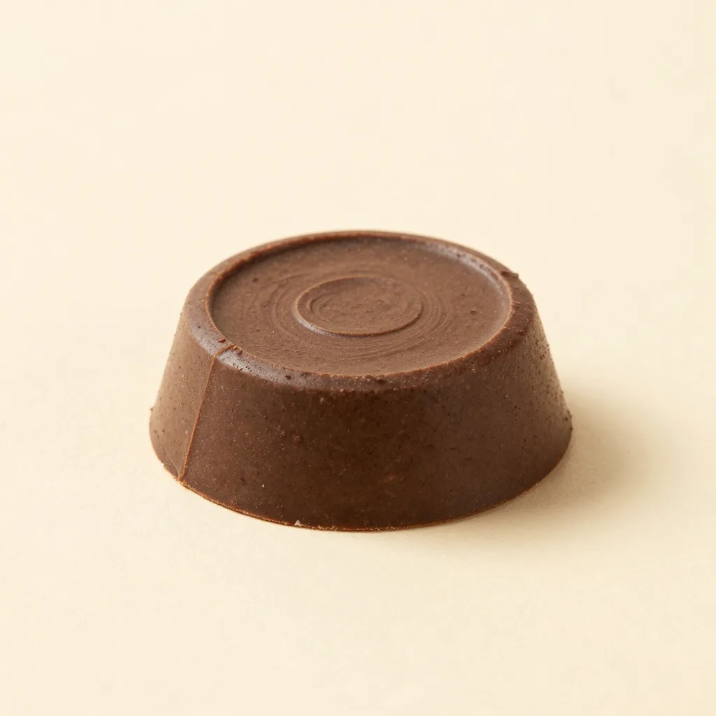 A single-origin cacao tablet on a light background